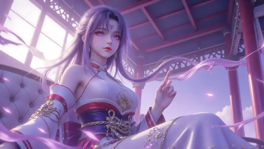 6k丝带壁纸-亭台 - 仙侠-古风「哲风壁纸」