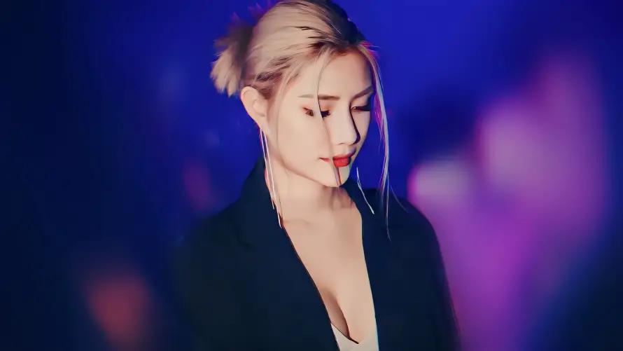 4k低头壁纸-时尚 - 红唇-美女「哲风壁纸」