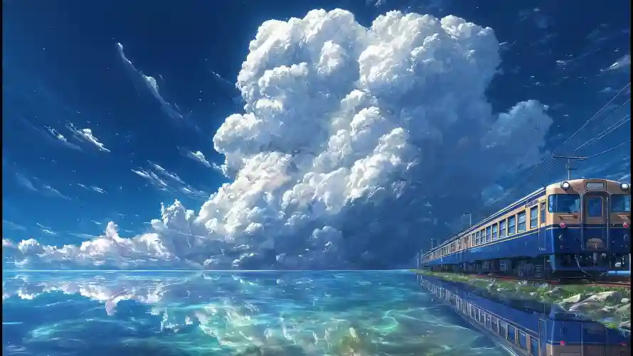 4k海景壁纸-海面 - 白云-积云「哲风壁纸」