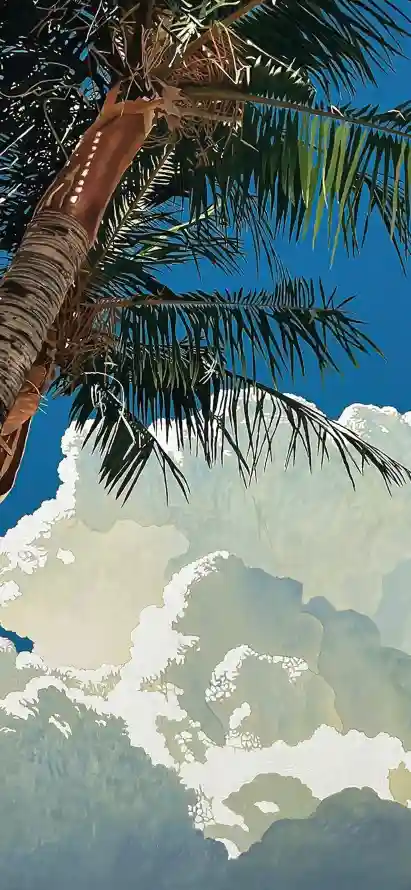 4k夏天壁纸 - 晴朗 - 海滨 - 白云「哲风壁纸」