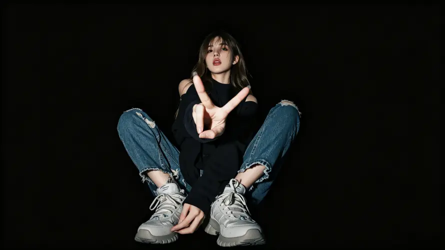 3k图片壁纸-坐姿 - 女生-好看「哲风壁纸」
