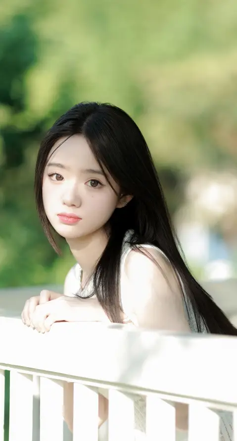 4k吊带壁纸 - 少女 - 户外 - 栏杆「哲风壁纸」