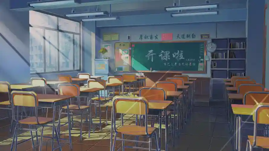 4k开学壁纸-开课 - 插画-教室「哲风壁纸」