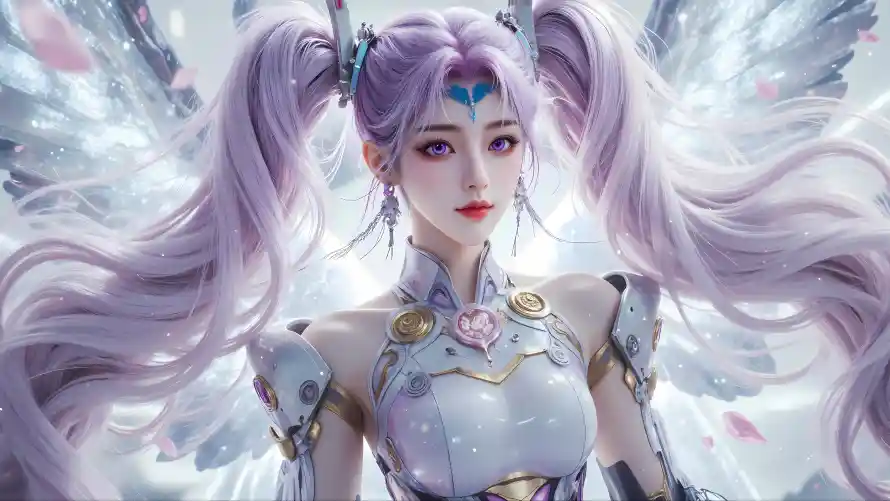 6k3D壁纸-光剑 - 光翼-少女「哲风壁纸」