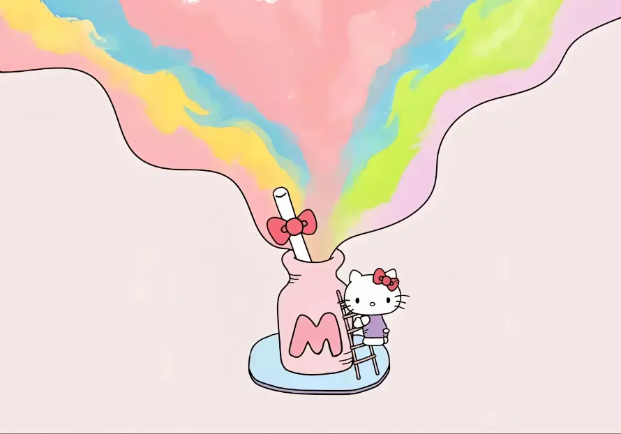 3k卡通壁纸-可爱 - 少女-彩虹「哲风壁纸」