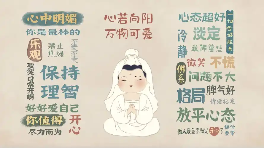 3k不慌壁纸-乐观 - 佛系-手绘「哲风壁纸」