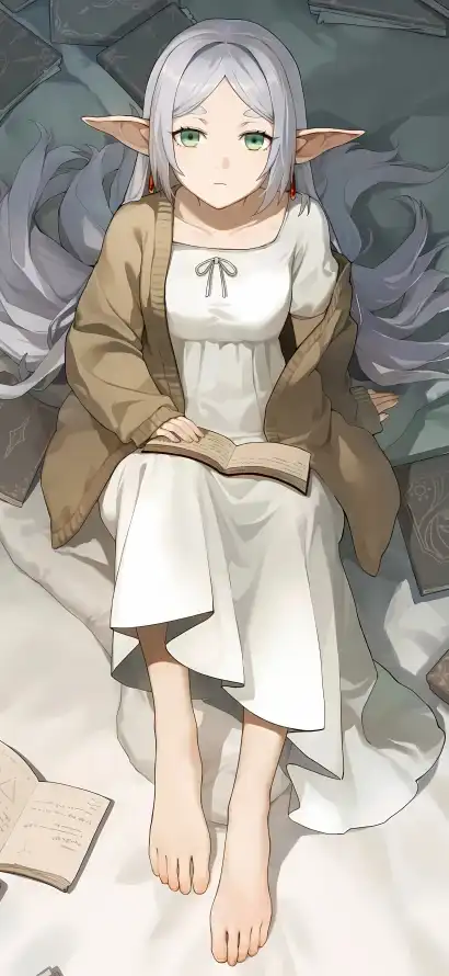 4k少女壁纸 - 白裙 - 精灵 - 绿瞳「哲风壁纸」