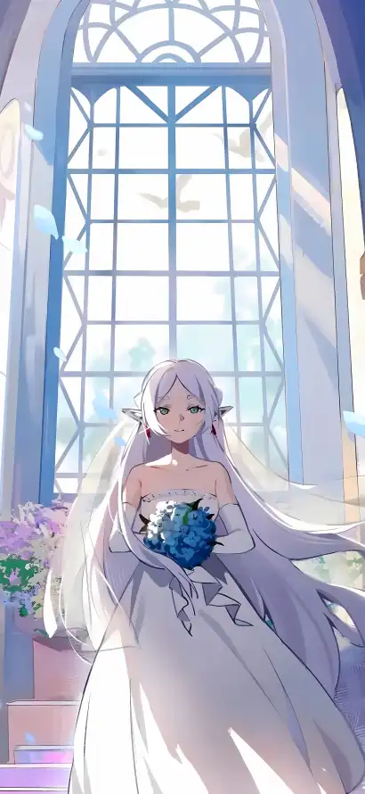 4k头纱壁纸 - 婚纱 - 教堂 - 白发「哲风壁纸」
