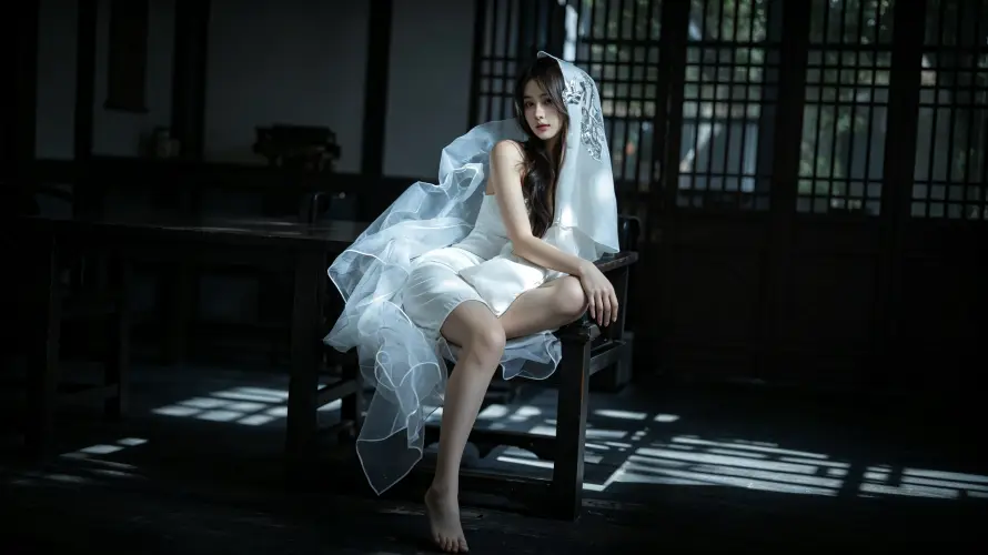 3k光影壁纸-写真 - 图片-坐姿「哲风壁纸」