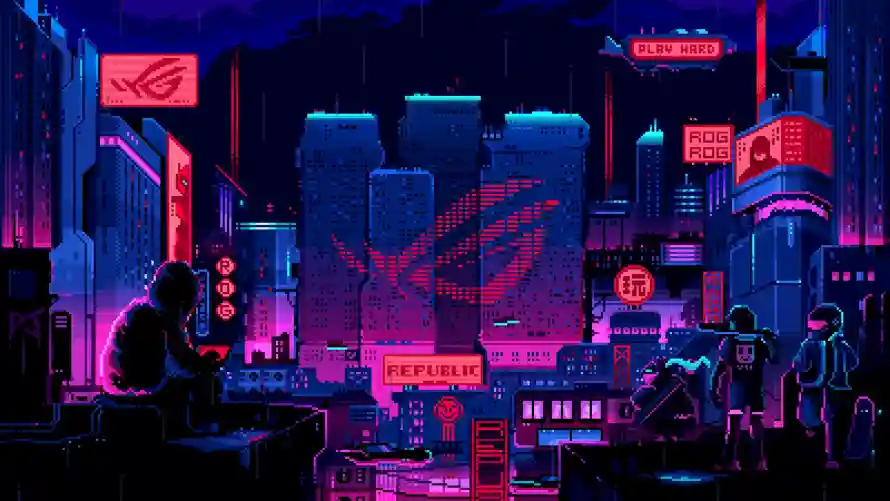 2k城市壁纸-夜景 - 建筑-ROG「哲风壁纸」