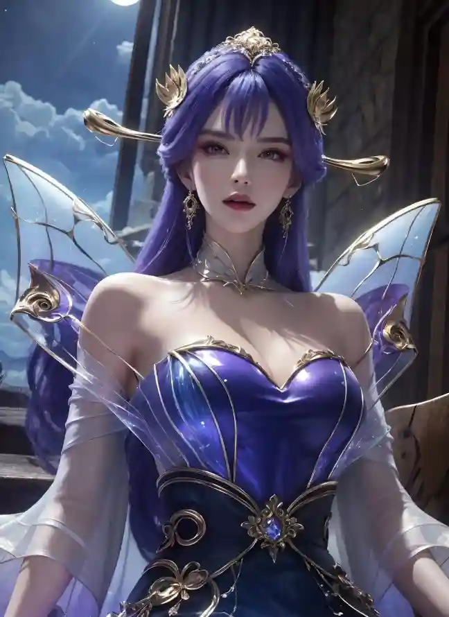 4k动漫壁纸 - 古风 - 紫裙 - 美女「哲风壁纸」