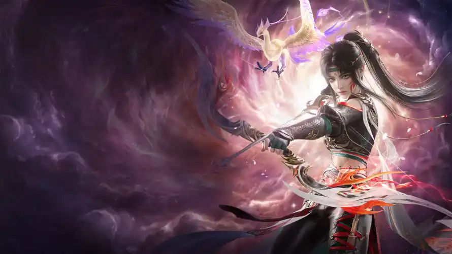 4k凤凰壁纸-古风 - 女性-弓箭「哲风壁纸」