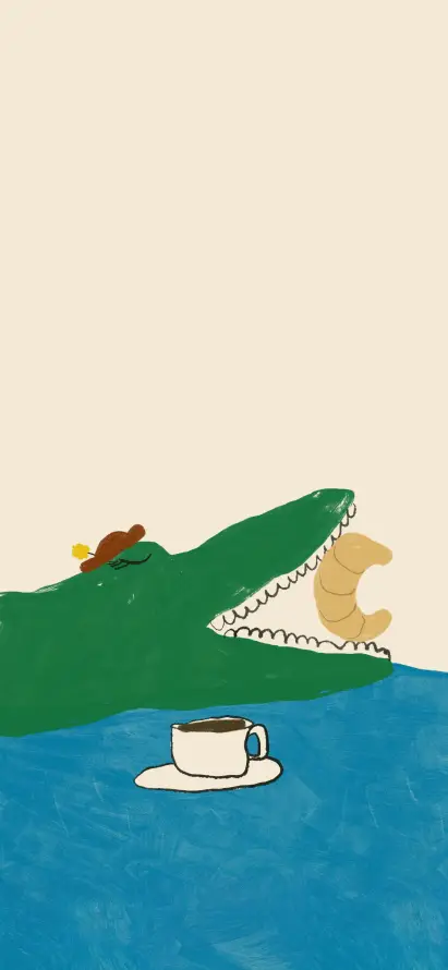 4k咖啡壁纸 - 帽子 - 插画 - 水面「哲风壁纸」