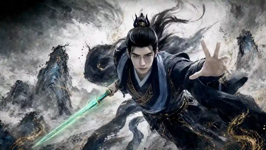 4k仙侠壁纸-古风 - 山峰-束发「哲风壁纸」