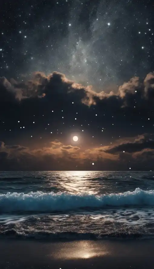 4k云层壁纸 - 夜晚 - 星空 - 月亮「哲风壁纸」
