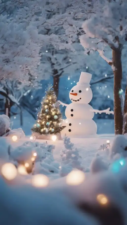 4k下雪壁纸 - 冬季 - 圣诞 - 暖光「哲风壁纸」
