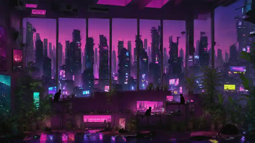 4k壁纸壁纸-夜景 - 科幻-紫色「哲风壁纸」
