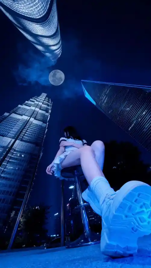 4k夜晚壁纸 - 夜景 - 建筑 - 月亮「哲风壁纸」