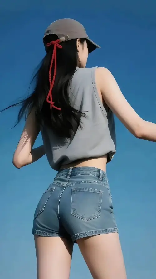 4k户外壁纸 - 美女 - 背影 - 蓝天「哲风壁纸」