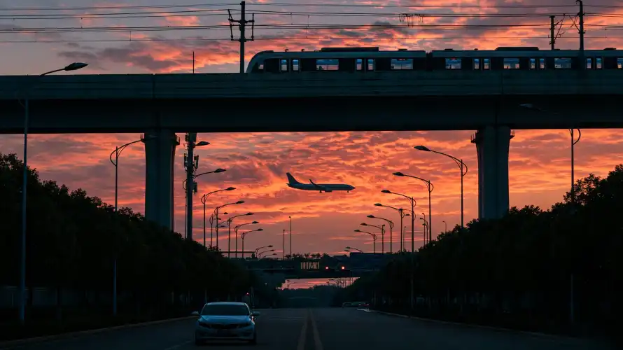 3k公路壁纸-列车 - 剪影-图片「哲风壁纸」