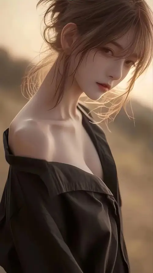 4k侧脸壁纸 - 暖光 - 气质 - 美女「哲风壁纸」