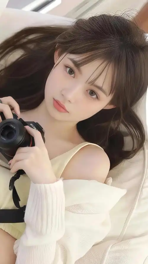 4k吊带壁纸 - 少女 - 居家 - 相机「哲风壁纸」