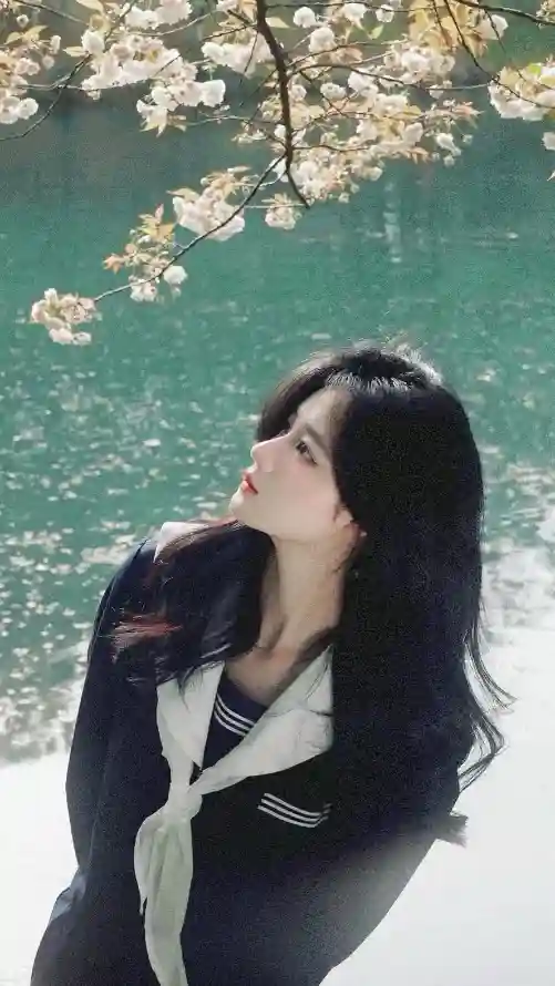 4k侧脸壁纸 - 制服 - 户外 - 春季「哲风壁纸」