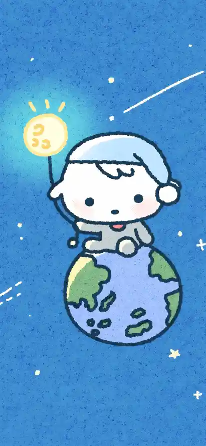 4k卡通壁纸 - 可爱 - 地球 - 太空「哲风壁纸」