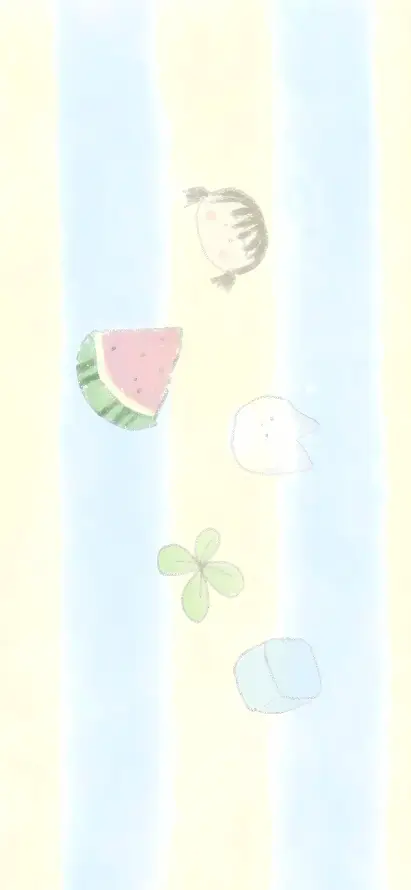 4k夏日壁纸 - 插画 - 条纹 - 水果「哲风壁纸」