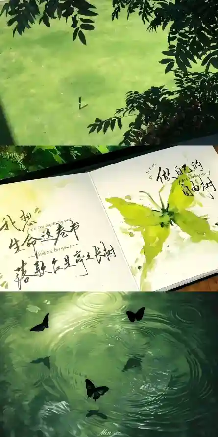4k励志壁纸 - 手写 - 文字 - 树叶「哲风壁纸」