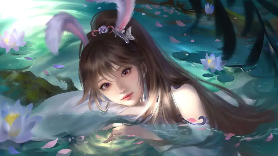 7k兔耳壁纸-小舞 - 少女-棕发「哲风壁纸」
