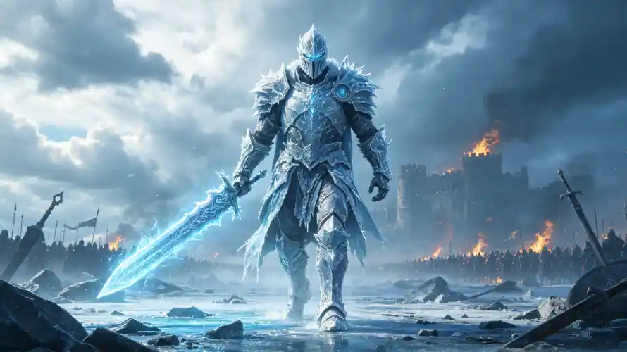 3k乌云壁纸-冰剑 - 冰蓝-头盔「哲风壁纸」