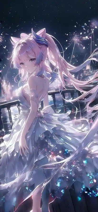 4k发饰壁纸 - 回眸 - 少女 - 插画「哲风壁纸」