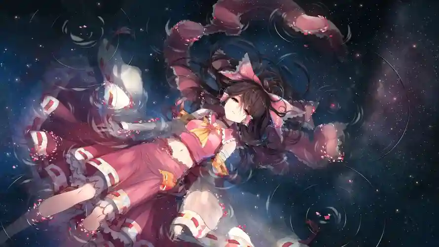 2k动漫壁纸-夜晚 - 巫女-插画「哲风壁纸」