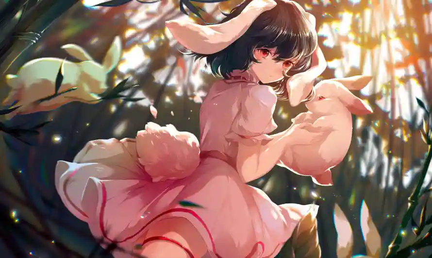 7k兔子壁纸-兔耳 - 动漫-少女「哲风壁纸」