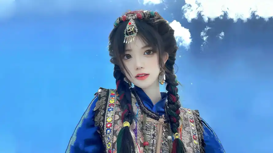 4k少女壁纸-白云 - 美女-耳饰「哲风壁纸」