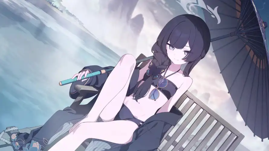 4k墨镜壁纸-夏日 - 少女-沙滩「哲风壁纸」
