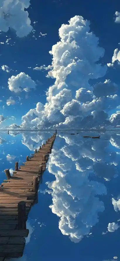 4k云朵壁纸 - 倒影 - 天空 - 水面「哲风壁纸」
