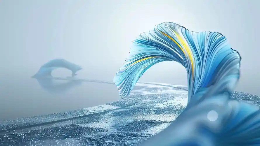 4k冷调壁纸-抽象 - 水雾-波浪「哲风壁纸」