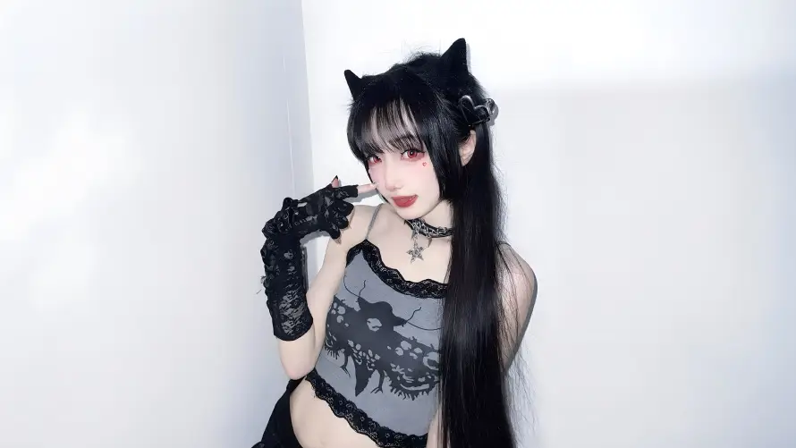 4k吊带壁纸-妆容 - 猫耳-美女「哲风壁纸」
