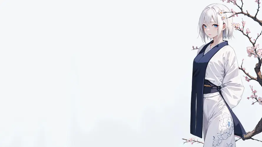 4k和服壁纸-日系 - 梅花-清冷「哲风壁纸」