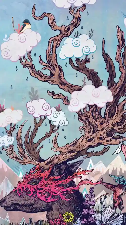4k云朵壁纸 - 鹿 - 壁纸 - 奇幻「哲风壁纸」