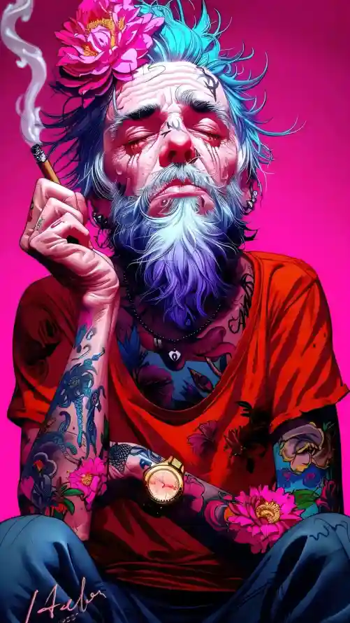 4k插画壁纸 - 潮酷 - 男性 - 纹身「哲风壁纸」