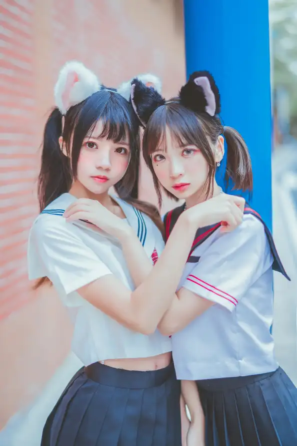4k双人壁纸 - 可爱 - 少女 - 户外「哲风壁纸」