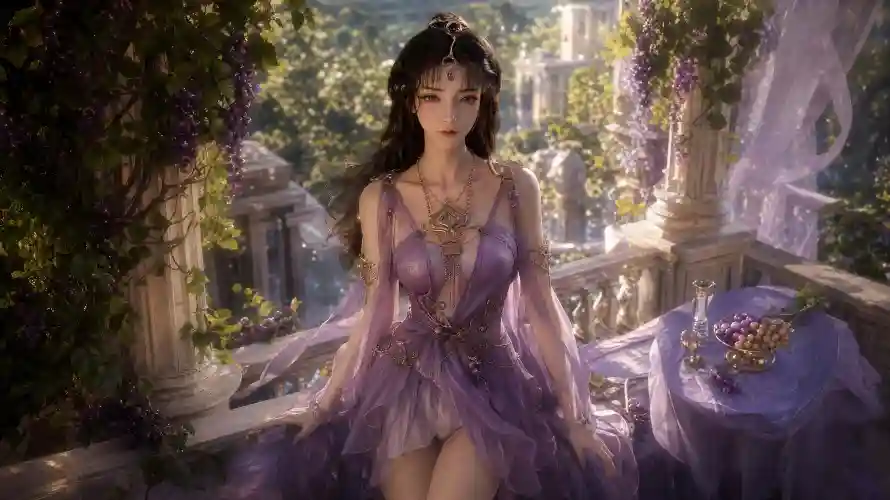 3k女性壁纸-纱幔 - 绿植-项链「哲风壁纸」