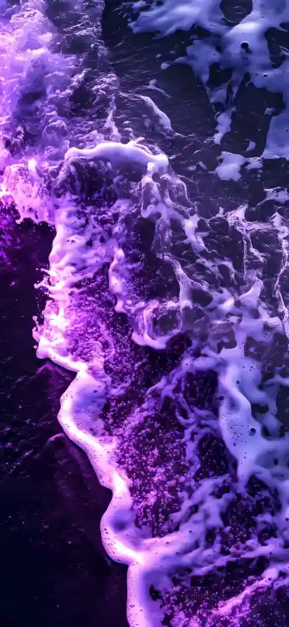 4k夜晚壁纸 - 浪花 - 海岸 - 海水「哲风壁纸」