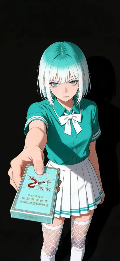 4k冷感壁纸 - 制服 - 动漫 - 抽烟「哲风壁纸」