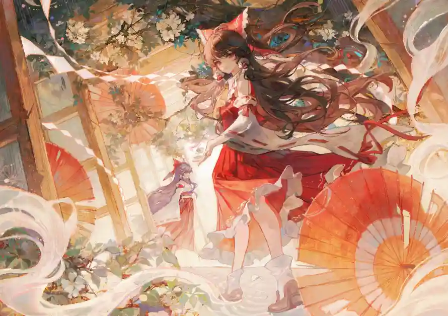 3k动漫壁纸-少女 - 巫女-樱花「哲风壁纸」