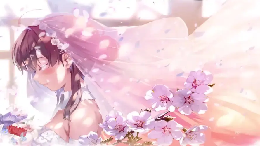 4k头纱壁纸 - 婚纱 - 日系 - 棕发「哲风壁纸」