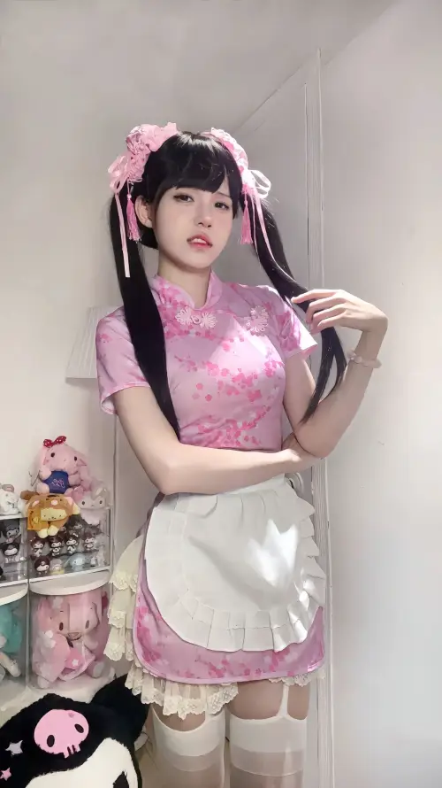 4k居家壁纸 - 美女 - 双马尾 - 女仆装「哲风壁纸」